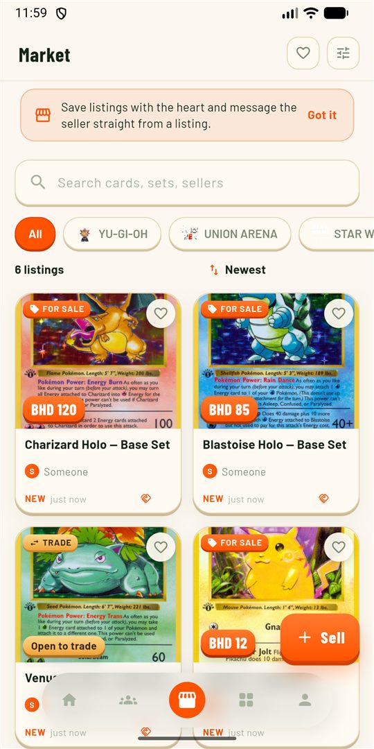 Card marketplace